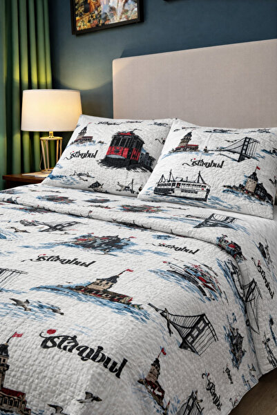 İQON سرير مزدوج 1 قطعة بيكيه إسطنبول أبيض (قطعة واحدة)