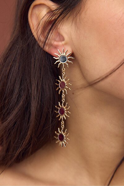 Stradivarius Aynalı uzun güneş küpe