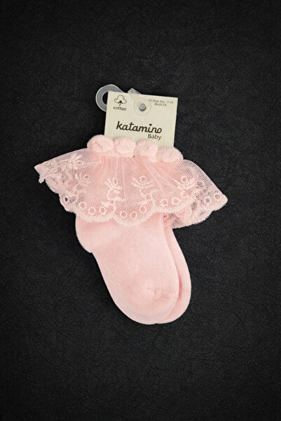 Katamino Baby Dantelli Kız Bebek Çorabı