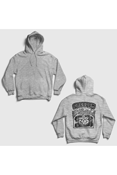 Presmono Unisex Gray Simon Henriksson Back Printed Hooded Sweatshirt 591991Tt