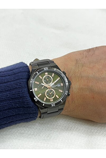 Daniel Klein Siyah Kasa Kahve Kayışlı Yeşil Kadranlı Erkek Kol Saati