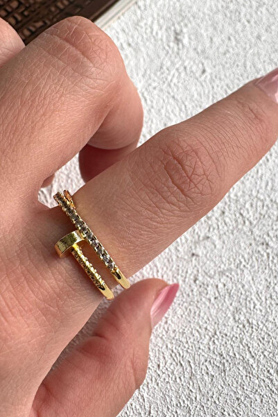 Leo'Stone خاتم نسائي من الفولاذ بتصميم أنيق مرصع بحجر الزركون قابل للتعديل