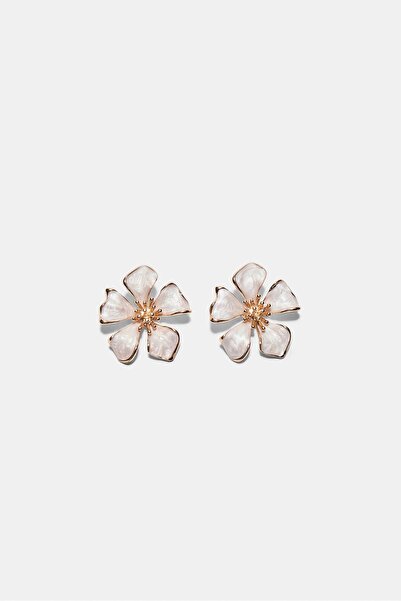 Stradivarius Enamelled flower earrings