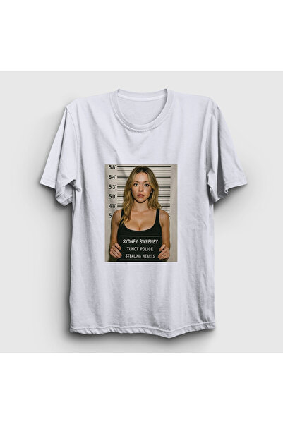 Presmono Unisex White Stealing Hearts Sydney Sweeney T-Shirt 594518Tt
