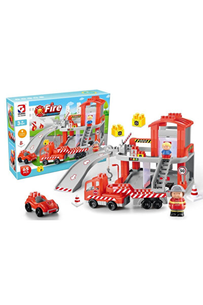 TOY LAND 65 PCS Fire Station Building Blocks Playset with Fire Truck & Access...