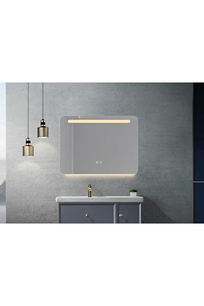 Fresh Colour Oglinda baie cu led si dezaburire dreptunghiulara, RIVOLLO, 70x50 cm, buton touch, fara rama