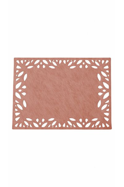 Morika Hotel & Home Textile Deluxe Series Suede Faux Leather 6-Piece Placemat Set - 32X44Cm - Powder