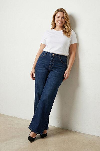 Stil Diva Великий розмір, еластичний, широкі штанини, висока талія, джинси 702