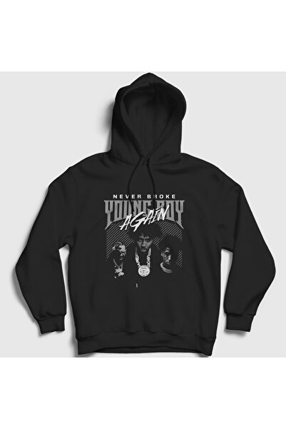 Presmono Unisex Black Rapper Poster Youngboy Never Broke Again Hooded Sweatsh...