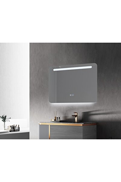 Fresh Colour Oglinda baie cu led si dezaburire dreptunghiulara, RIVOLLO, 80x60 cm, buton touch, fara rama