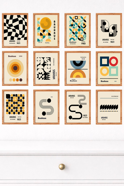 UNT Set de pictură murală modernă cu aspect de cadru din 12 piese – 15x20 cm ...