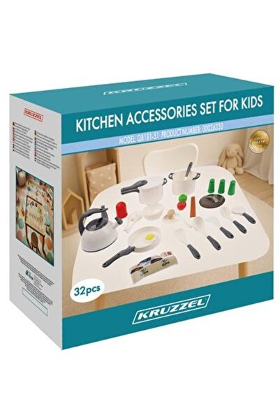 KRUZZEL Children's kitchen accessories set, 32 pieces,