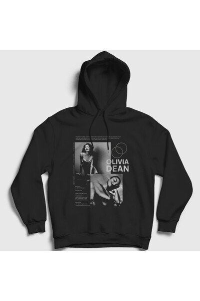 Presmono Unisex Black the Art of Loving Olivia Dean Hooded Sweatshirt 594777Tt