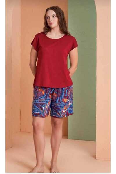 Pjs Pijama طقم بيجامة بأكمام قصيرة وشورت مقاس كبير