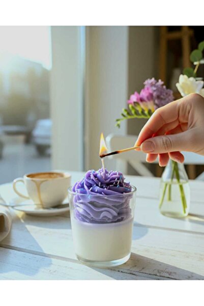 Selure Bubble Sakız Kokulu Kremalı Dekoratif Mum | Parafin & Soya Wax | 400 ml