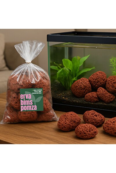 ERVA Botanik Akvaryum - Teraryum Kırmızı Pomza Taşı - Volkanik Curuf 5-10 cm ...