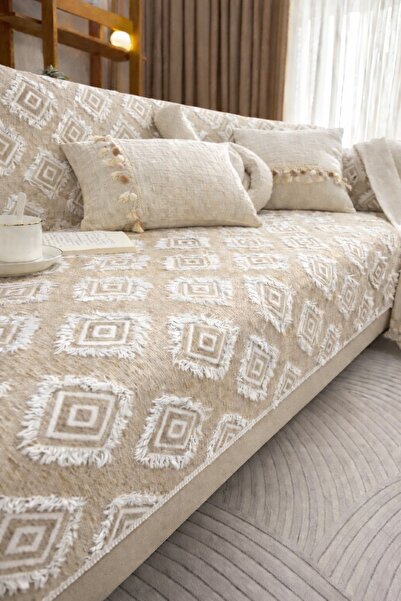 miar home perde tekstil 100% Cotton Sofa Cover – Protective Cover That Covers...