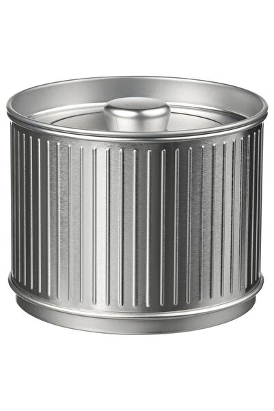 IKEA BETTHAJ Metal Box with Lid, Coffee/Tea/Silver, 0.6 L