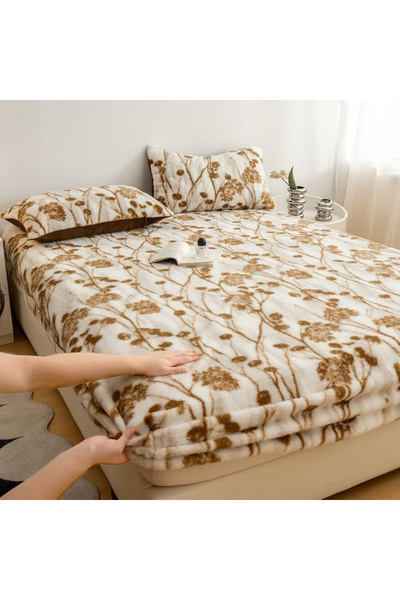 FIONNA.RO Cocolino Duvet Cover with Elastic and 2 Sides Made of Faux Rabbit F...