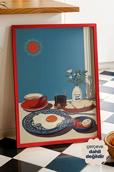 Persona Istanbul Artificial Collection Güneşli Sabah Kahvaltısı Posteri (Çerç...