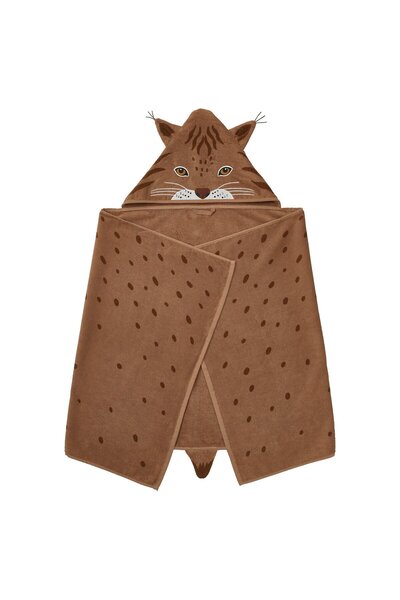 IKEA SKOGSDUVA Hooded Towel, Lynx Shape/Brown, 70 x 140 cm
