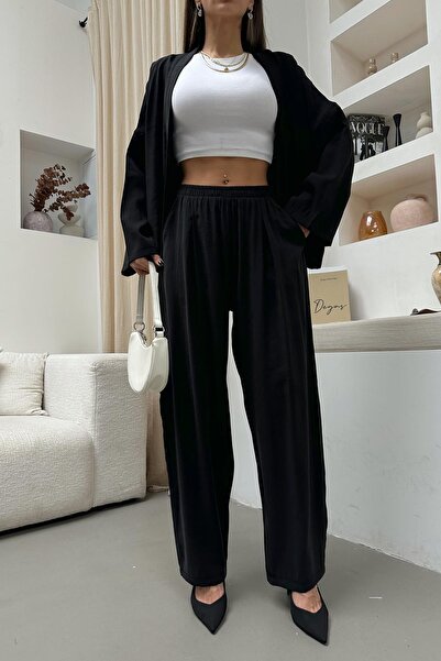 mylove Tencel Fabric Elasticated Trousers Black