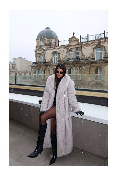 ESRAHELVACI Premium Shawl Collar Faux Maxi Women's Fur