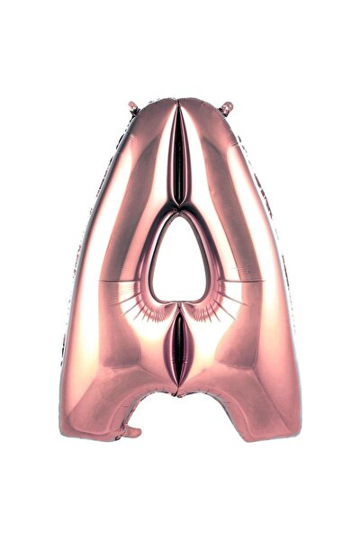 Folyo Balon A Harfi Helyum Balon 40İNC 100 Cm RoseGold Renk - A Harfi Balonu - A Harfi Balon