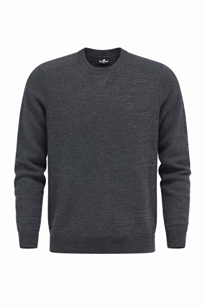 Plus Scorpion Men's Knitwear Sweater – Crew Neck, Regular Fit, All Seasons