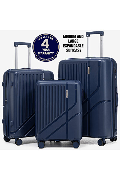 Quasar & Co. Set of 3 trolleys S/M/L, cabin/hold, zippered suitcases, luggage...