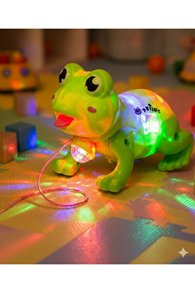 Lunitoys Müzikli Işıklı Yürüyen Yeşil Kurbağa Arkadaşım Gece Lambalı Pilli Eğ...