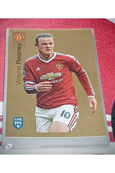 Panini ملصق ذهبي لامع رقم واين روني 329 فيفا 365 2016 نادر!