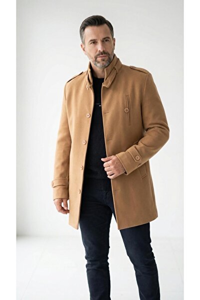 Plus Scorpion Palton pentru bărbați cu guler în V, din țesătură Tok, căptușit...