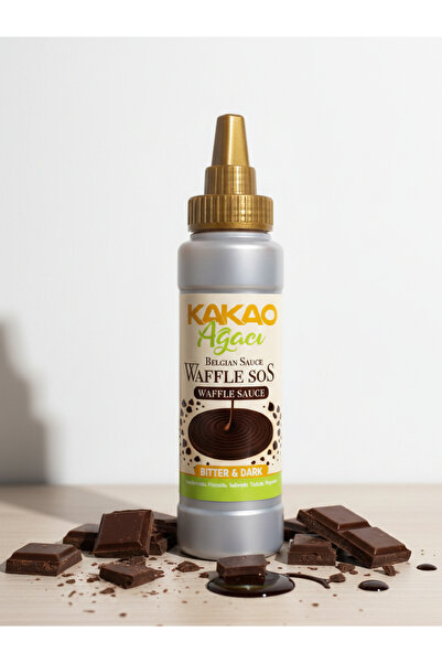 KAKAO AĞACI Bitter Belçika Waffle & Krep & Pankek & Tatlı & Dondurma Sosu - 3...