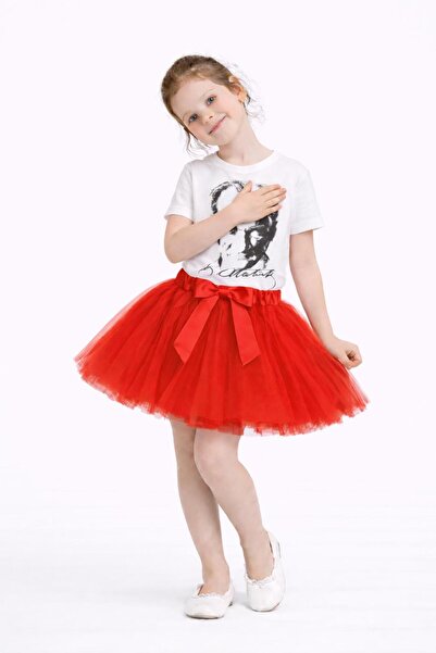 Kuraff Giyim 23 April 29 October Girls' Festival Summary Tutu Skirt and T-Shirt