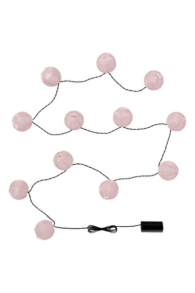 IKEA SOLVINDEN LED String Light 12 Bulbs with Pink Batteries