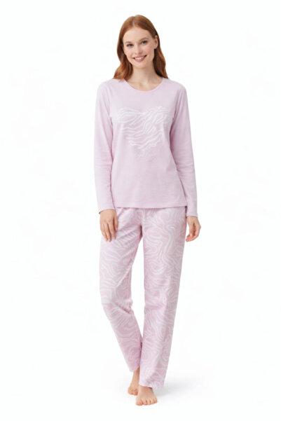 Enisa moda Women's Cotton Pajamas in Powder Pink with White Print – Heart Soft