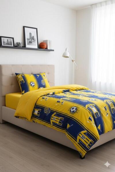 Design of colours طقم غطاء لحاف فردي مع ملاءة مطاطية