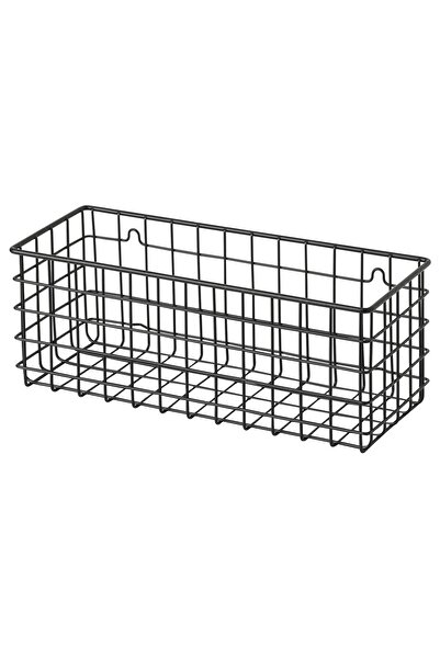 IKEA Coș de perete BLECKSJÖN, negru, 31 x 12 x 12 cm