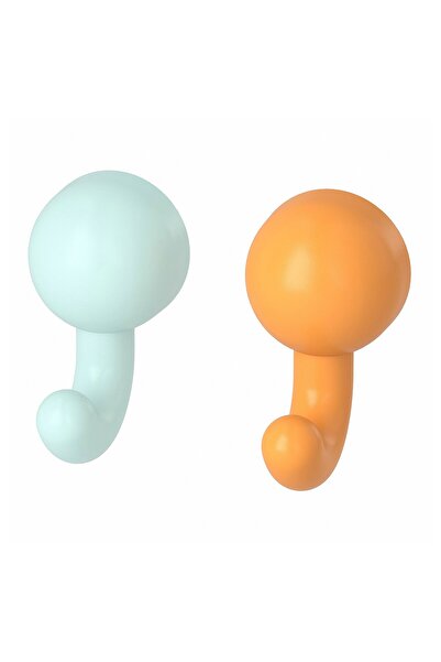 IKEA HUMLESJÖN Suction Hook, Orange/Turquoise, 12 x 8 cm