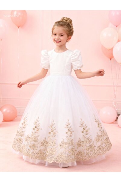 Lunas tekstil Dantelli Kabarık Prenses Elbisesi