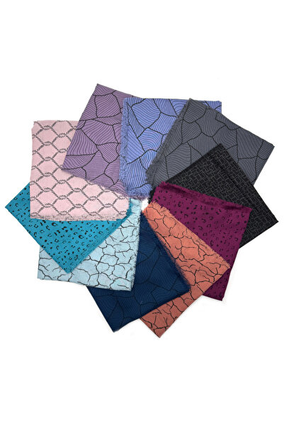 coconutscarfs Pachet de 10 eșarfe cu textură moale, cu model mixt, imprimat c...