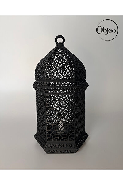 objeo Dekoratif Ramazan Feneri – LED Mum Işıklı Ev Süsü