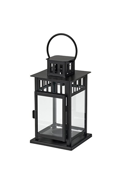 IKEA Felinar cu lumânare BORRBY, negru, 28 cm