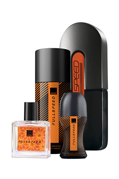 AVON Full Speed (Eski Şişe) Erkek Parüm Deodorant Rollon Dörtlü Set