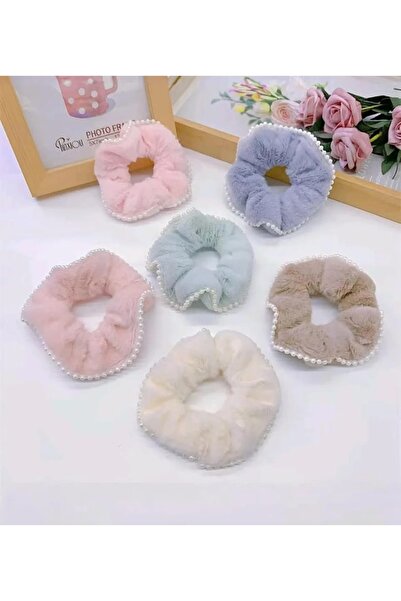 Efna Store Pearl Detailed Furry Plush 11 cm Bagel Buckle (1 Piece)