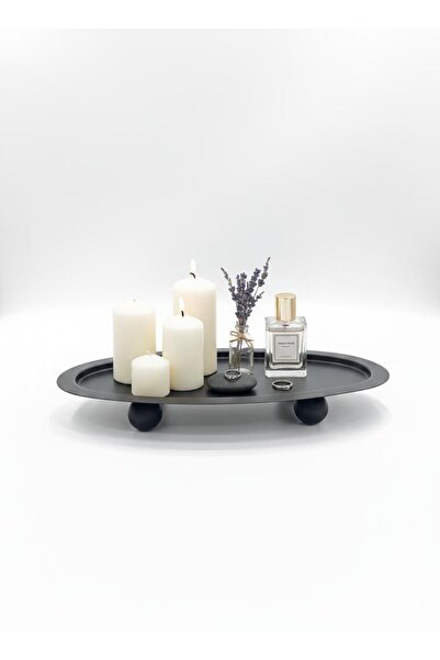 Afaq Black oval tray