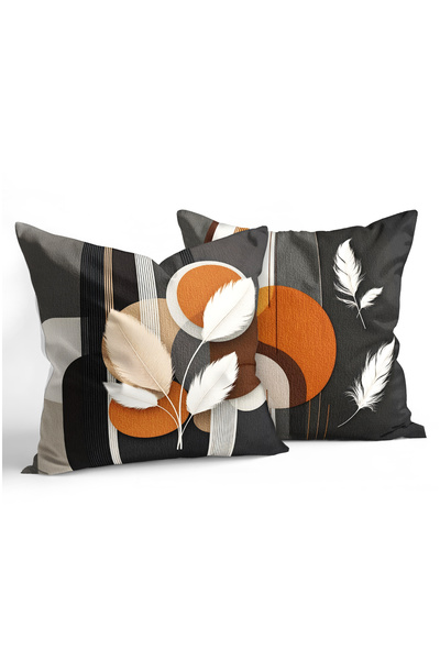 CANİLA Striped Smoked Patterned Digital Printed Modern Throw Pillow Cover. Do...