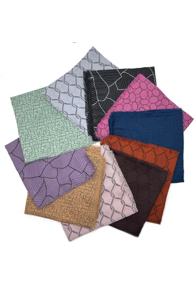 coconutscarfs Pachet de 10 eșarfe cu textură moale, cu model mixt, imprimat c...