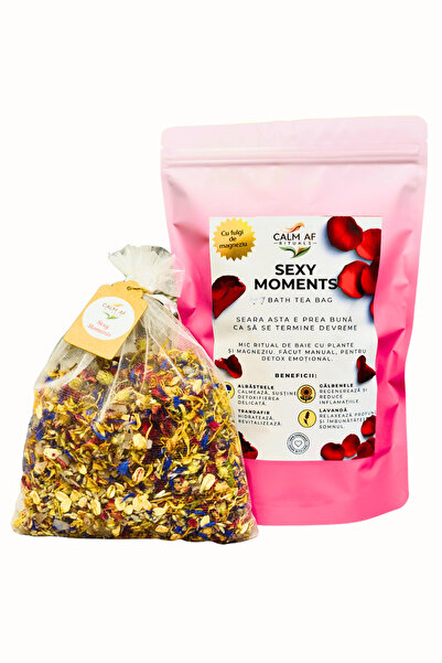 Calm AF Rituals Ceai de Baie "Sexy Moments" – Mix de Plante, Uleiuri Esential...